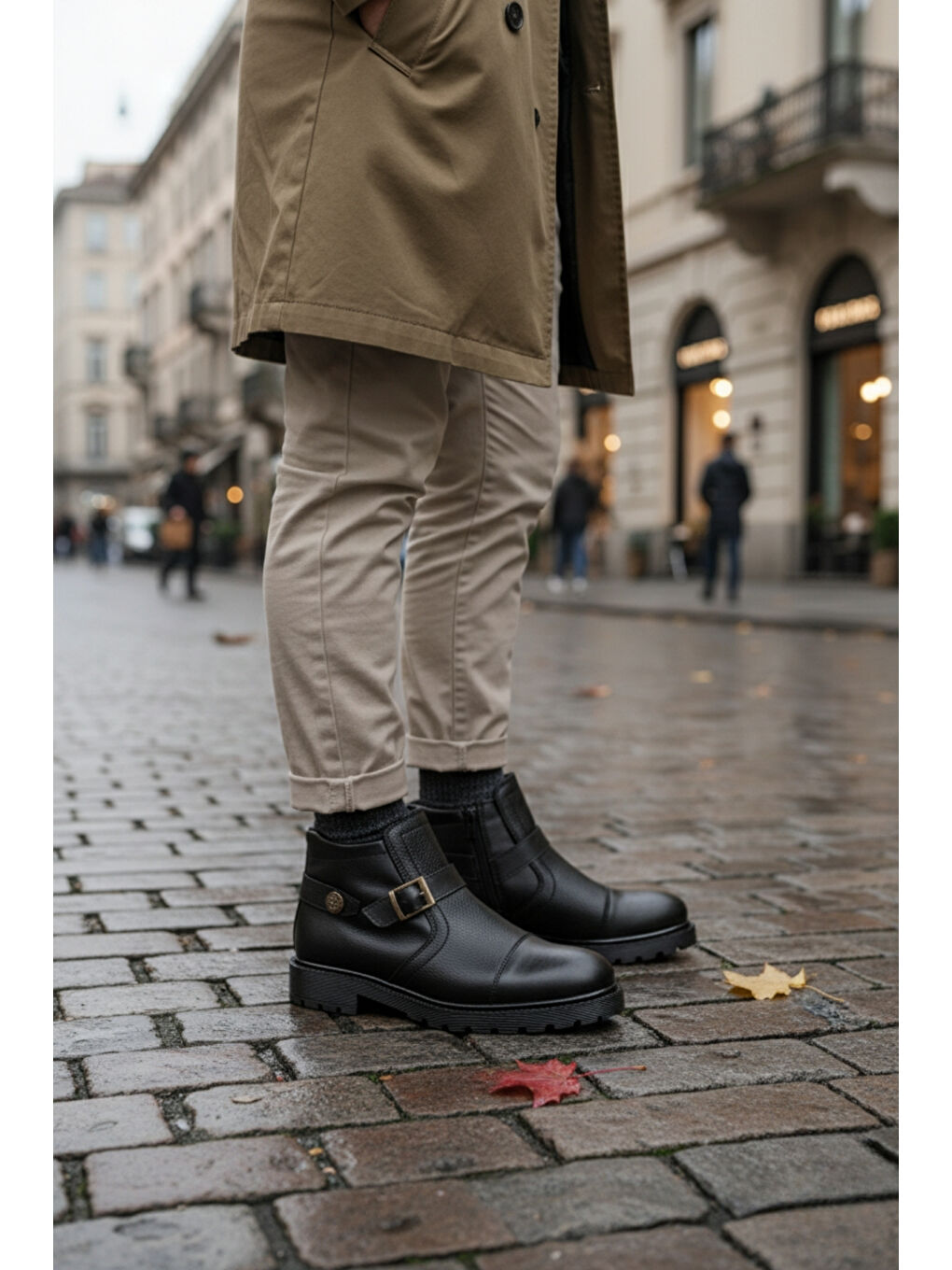 Siyah RODRİGUEZ Fermuarlı Kürklü Soğuk Geçirmez Erkek Bot-1