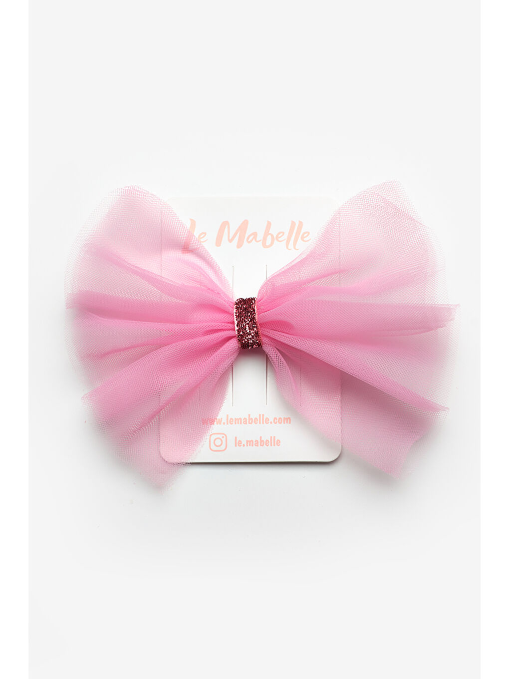 Pembe Simli Bağlamalı Kız Çocuk Tül Klips Toka