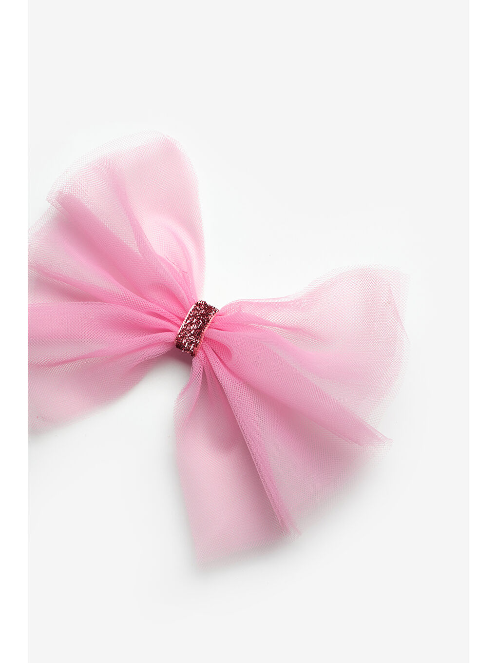 Pembe Simli Bağlamalı Kız Çocuk Tül Klips Toka-1