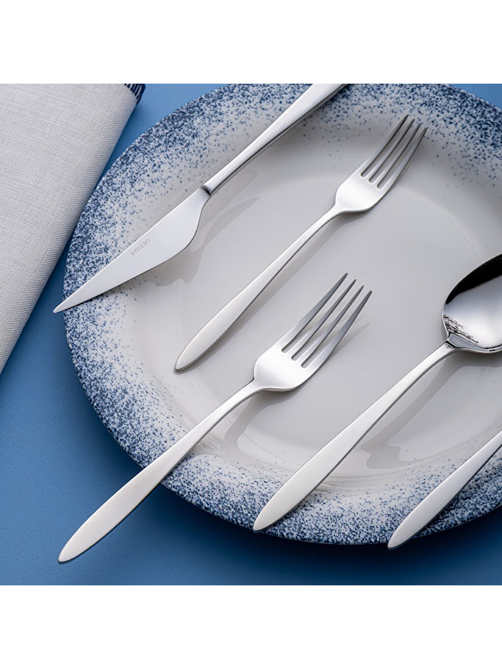 Gri Yakamoz 60 Parça 12 Kişilik Kutulu Çatal Kaşık Bıçak Takımı-8