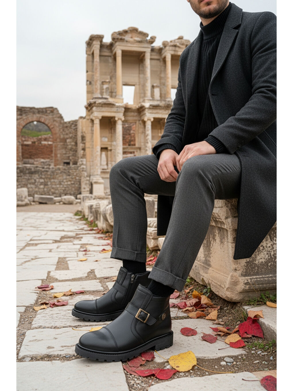 Siyah RODRİGUEZ Fermuarlı Kürklü Soğuk Geçirmez Erkek Bot-6