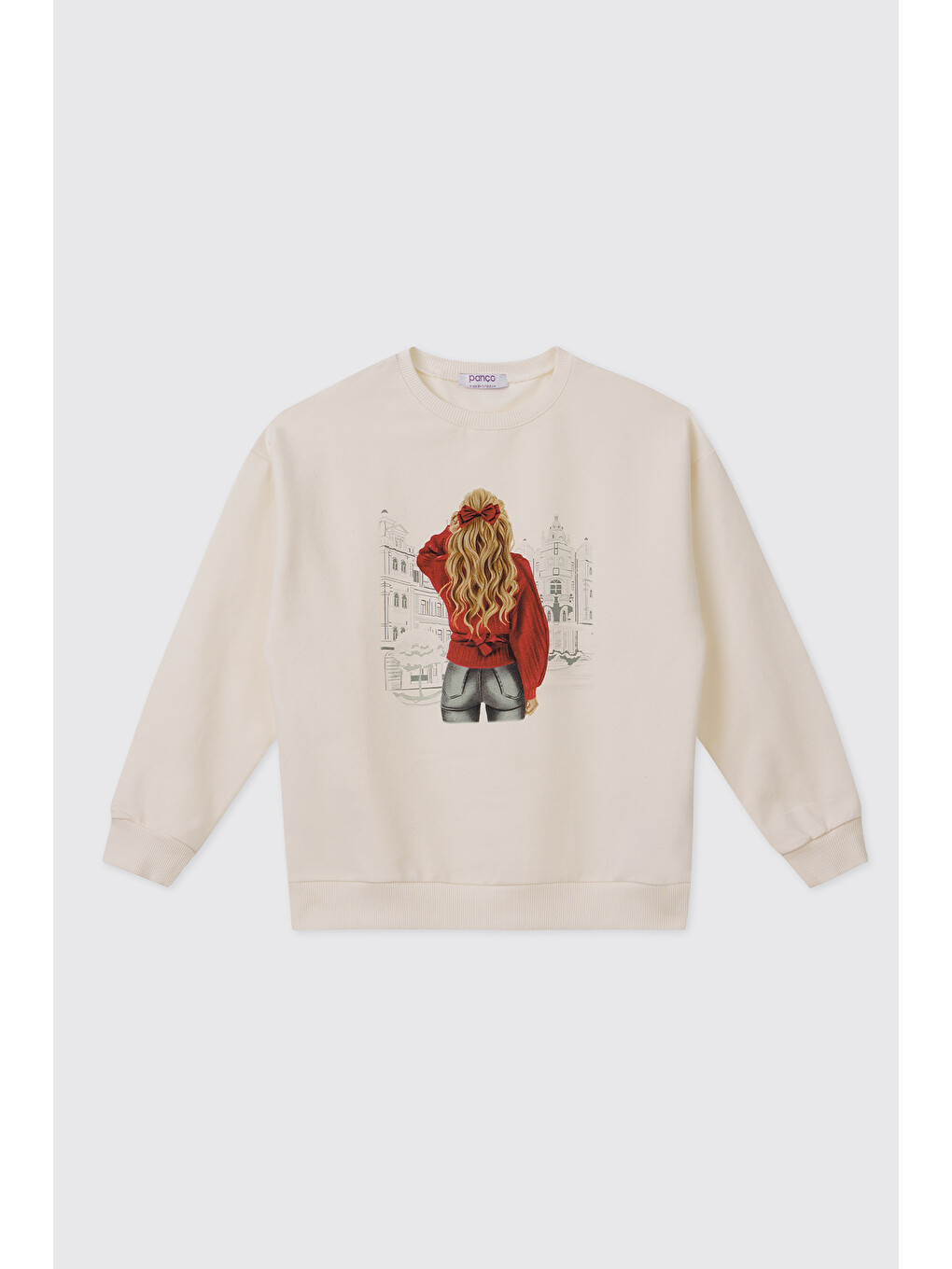 Ekru Kız Çocuk Sweatshirt