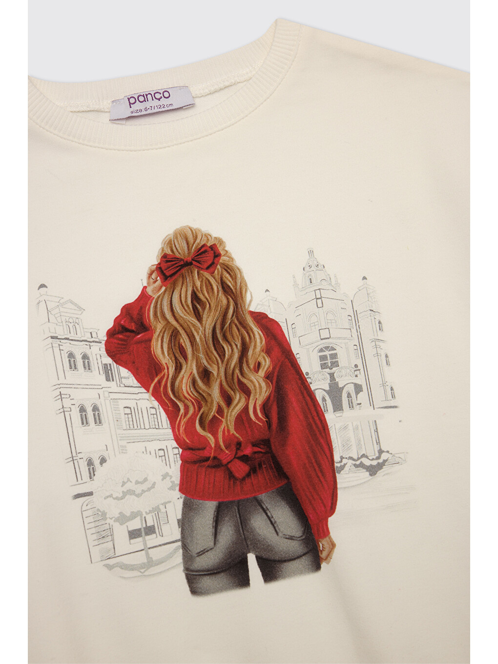 Ekru Kız Çocuk Sweatshirt-2