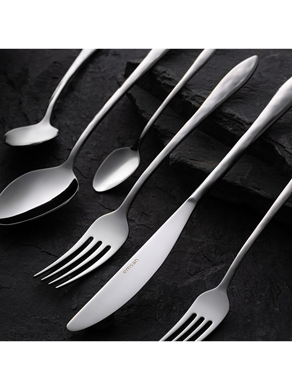 Gri Akasya 72 Parça Kutulu Çatal Kaşık Bıçak Takımı-8