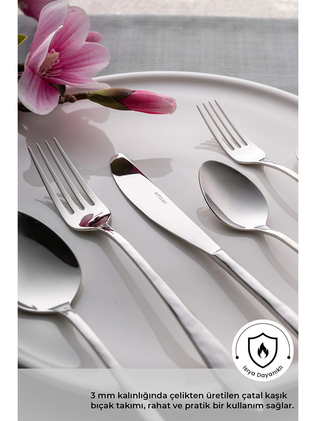 Gri Akasya 72 Parça Kutulu Çatal Kaşık Bıçak Takımı-2