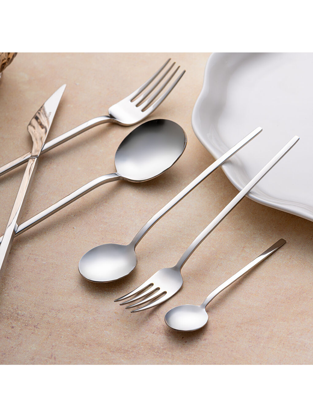 Gri Zeus 72 Parça 12 Kişilik Çatal Kaşık Bıçak Takımı Lüks Kutulu-7