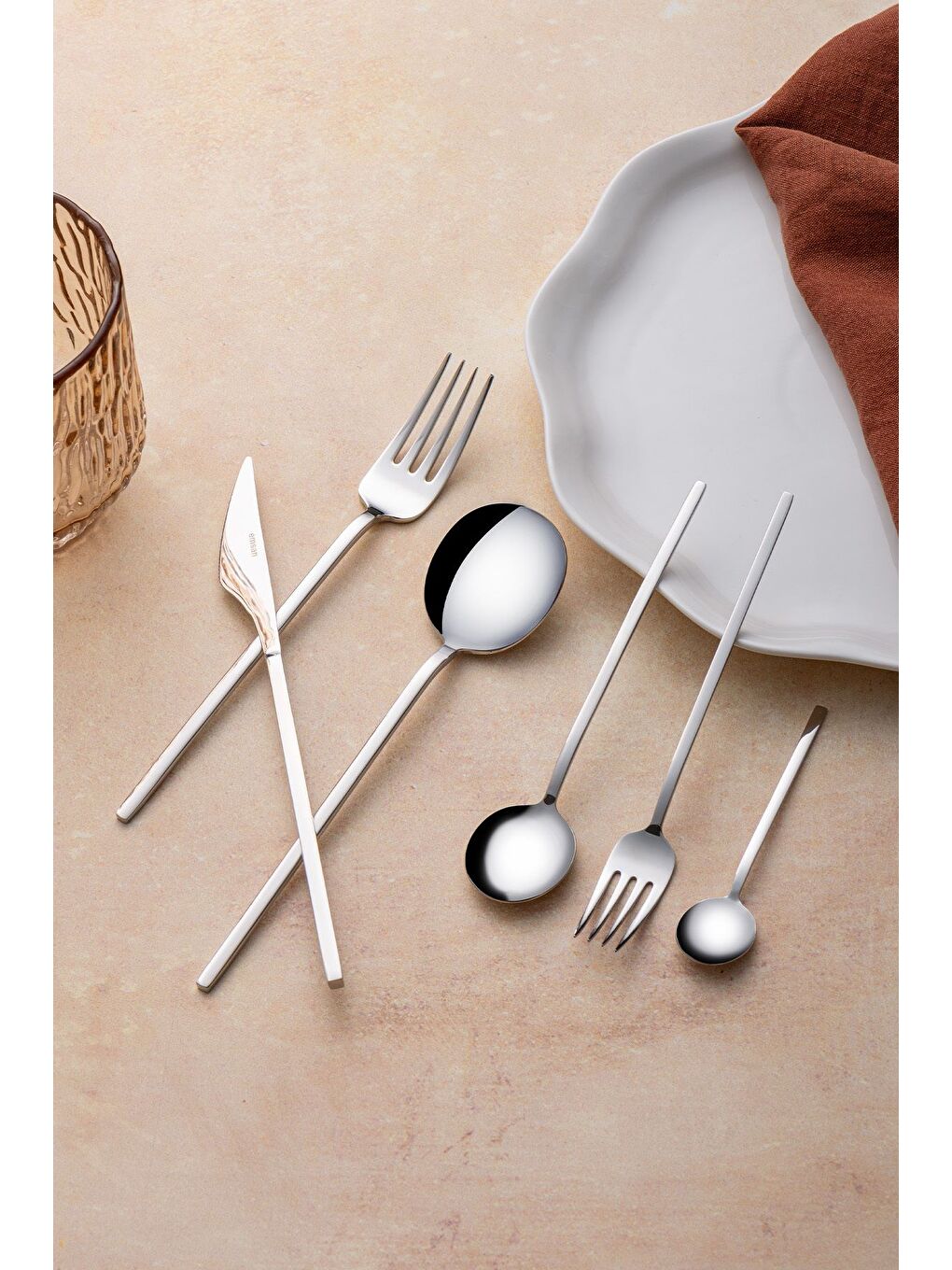 Gri Zeus 72 Parça 12 Kişilik Çatal Kaşık Bıçak Takımı Lüks Kutulu-3