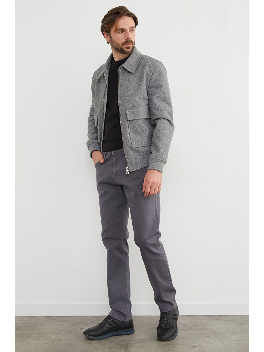 Gri Büyük Beden Regular Fit Normal Bel Jean-2