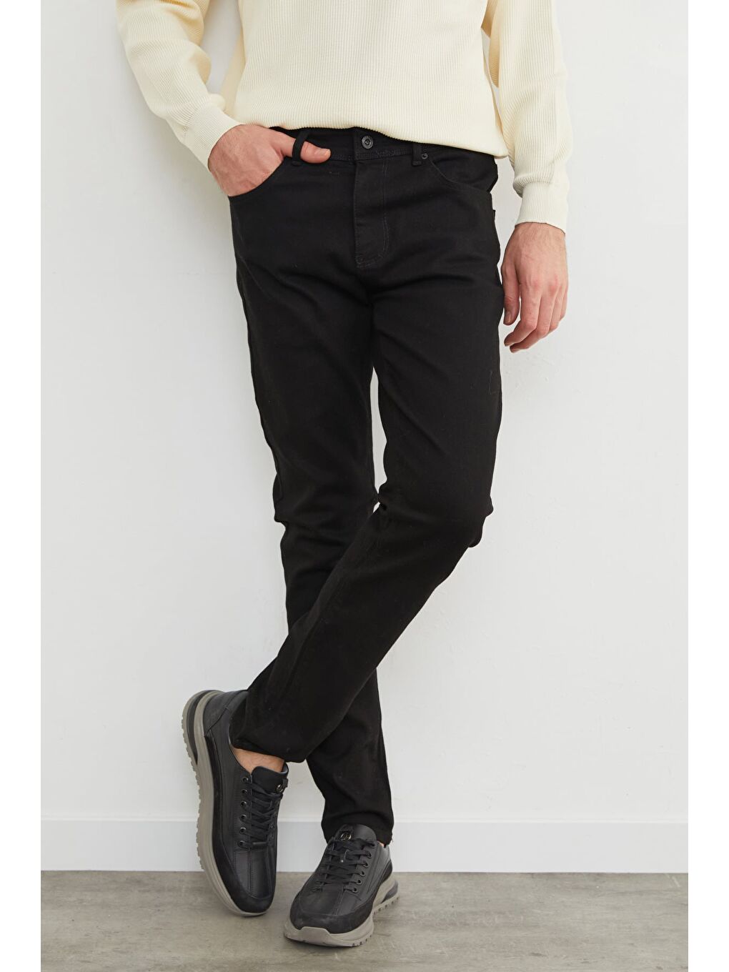Siyah Regular Fit Normal Bel Jean-2