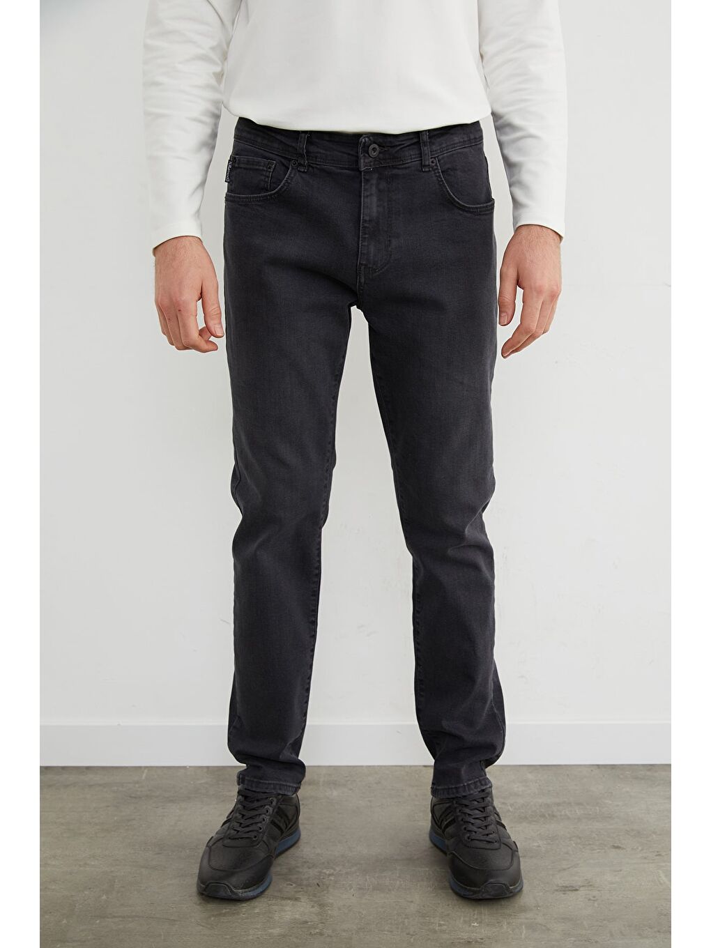 Gri Regular Fit Normal Bel Jean-1