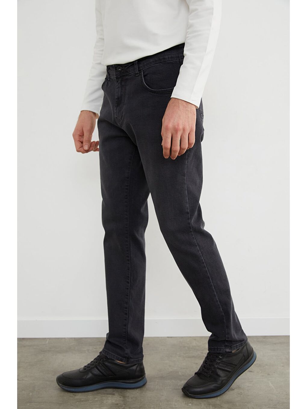 Gri Regular Fit Normal Bel Jean-3