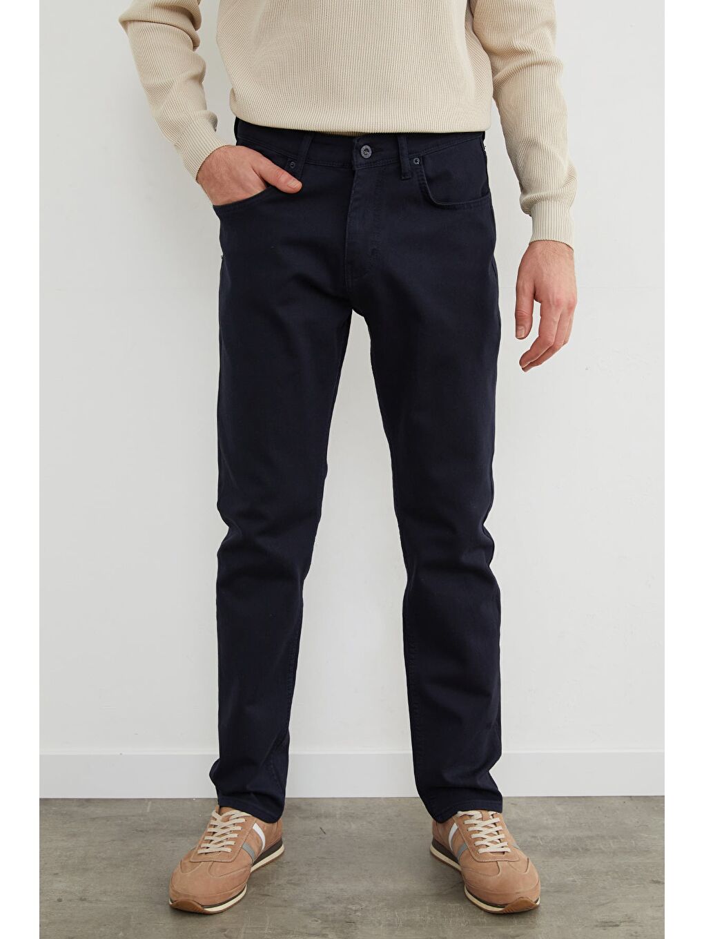 Lacivert Büyük Beden Regular Fit Normal Bel Jean-1