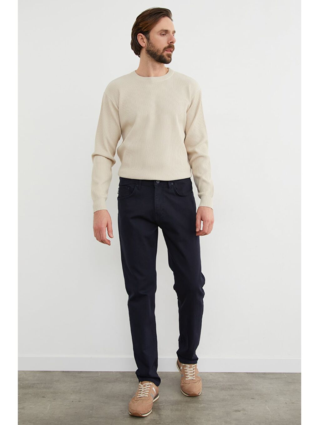 Lacivert Büyük Beden Regular Fit Normal Bel Jean-2