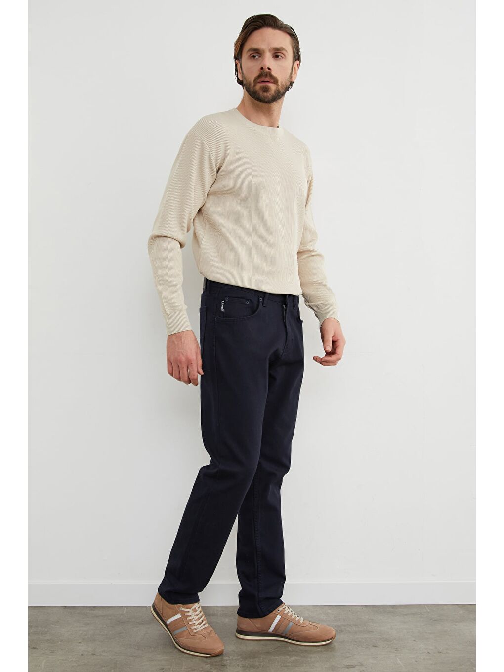 Lacivert Büyük Beden Regular Fit Normal Bel Jean-3