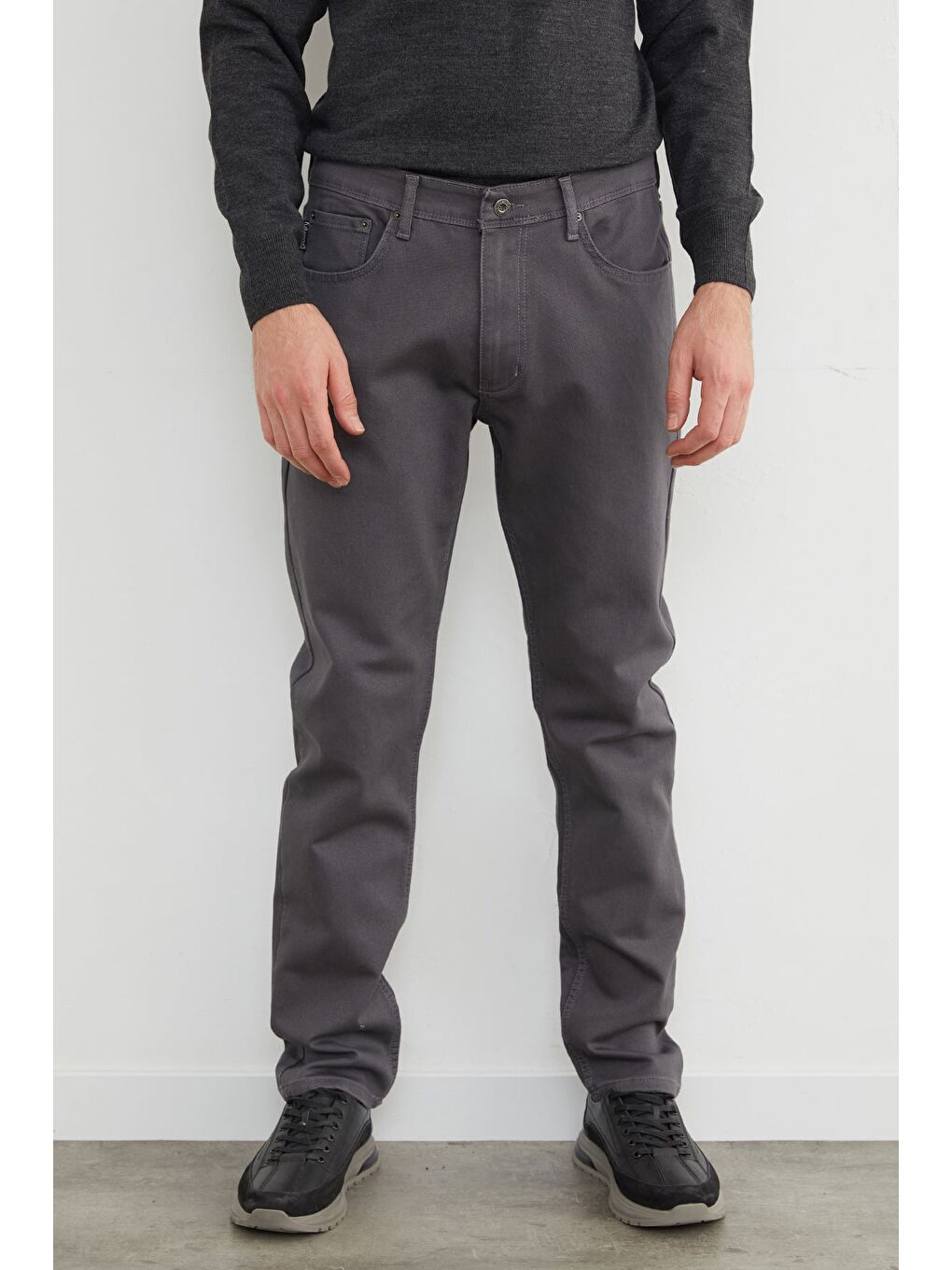 Gri Büyük Beden Regular Fit Normal Bel Jean-3