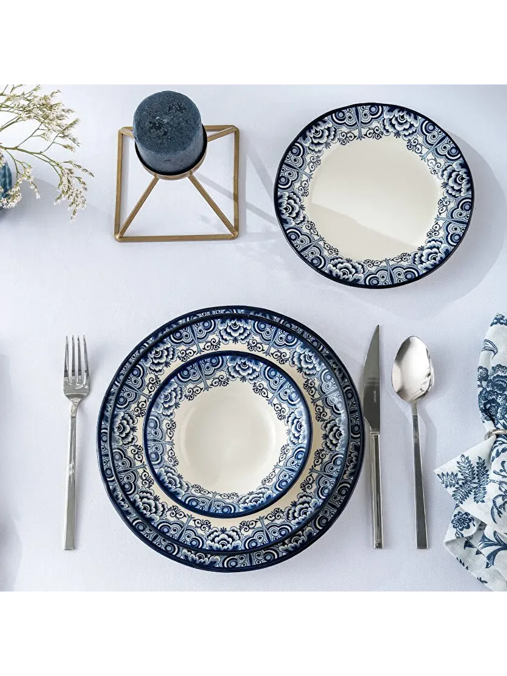 Ege 24 Parça 6 Kişilik Yemek Takımı Mavi-6