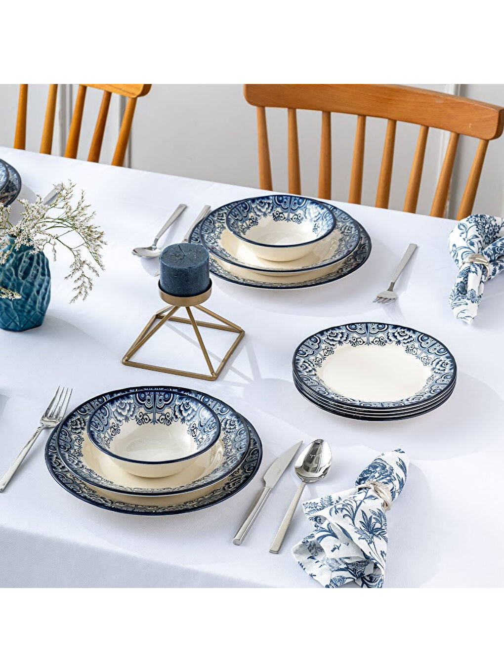 Ege 24 Parça 6 Kişilik Yemek Takımı Mavi-7