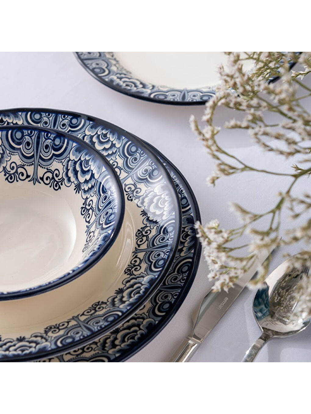 Ege 24 Parça 6 Kişilik Yemek Takımı Mavi-10