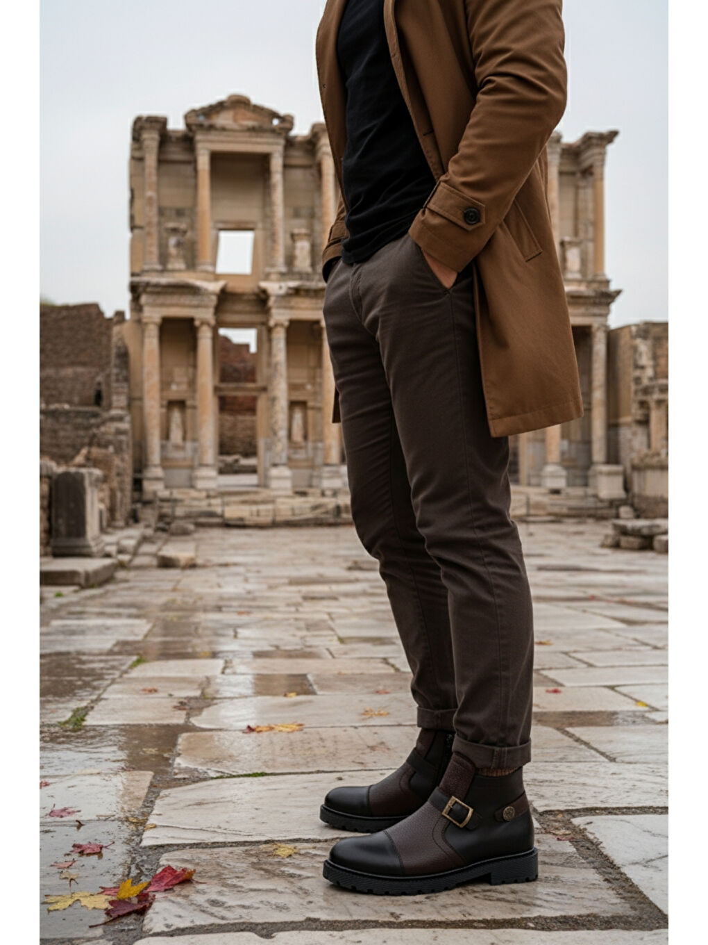 Kahverengi RODRİGUEZ Fermuarlı Kürklü Soğuk Geçirmez Erkek Bot-3