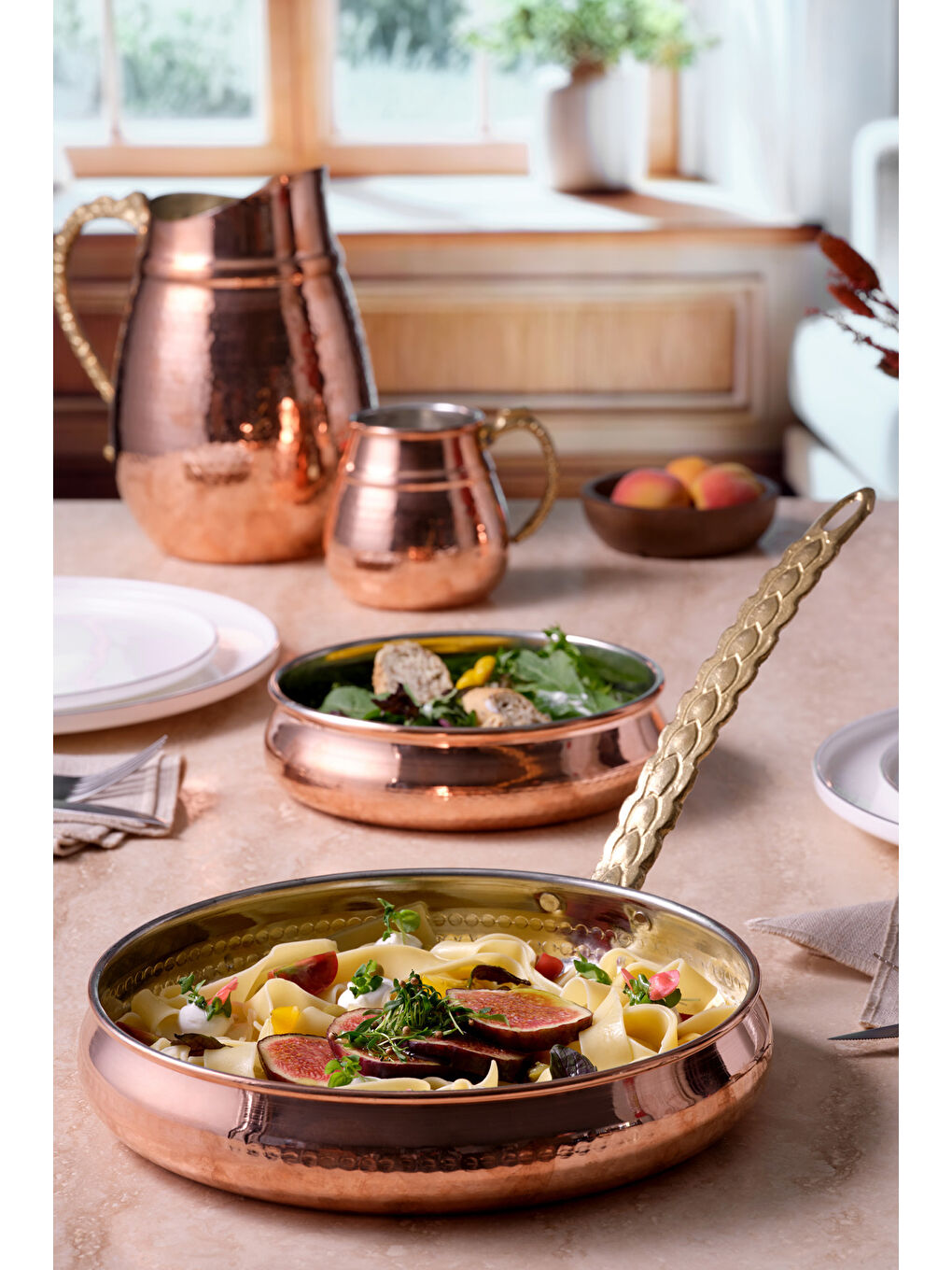 Turuncu Göbeklitepe Bakır Tava 20 cm-1