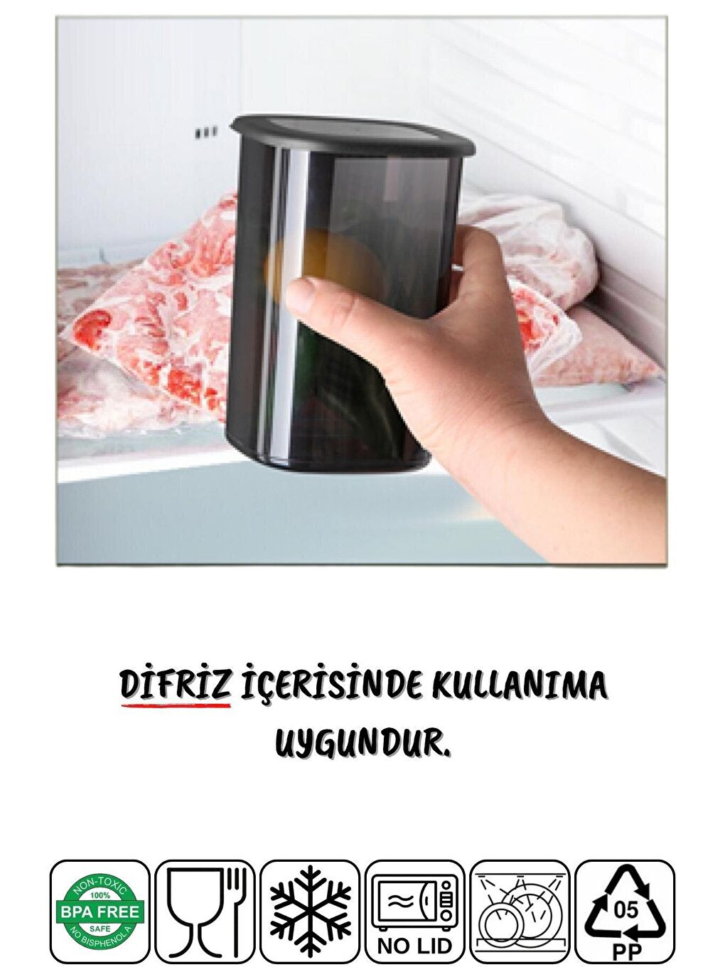 Nandy Home Karışık Etiketli 24'lü Antrasit Ekonomik Kırılmaz Saklama Kabı Seti 1,75/1,2/5,5 Lt - 2