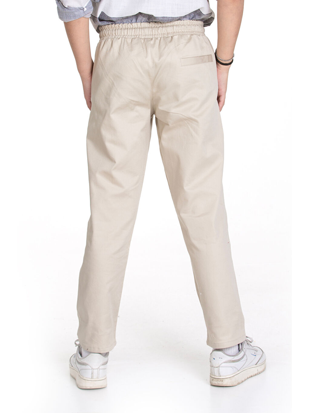 Ekru Erkek Çocuk Beli Lastikli Ve Kordonlu Pantolon 1162.1-3