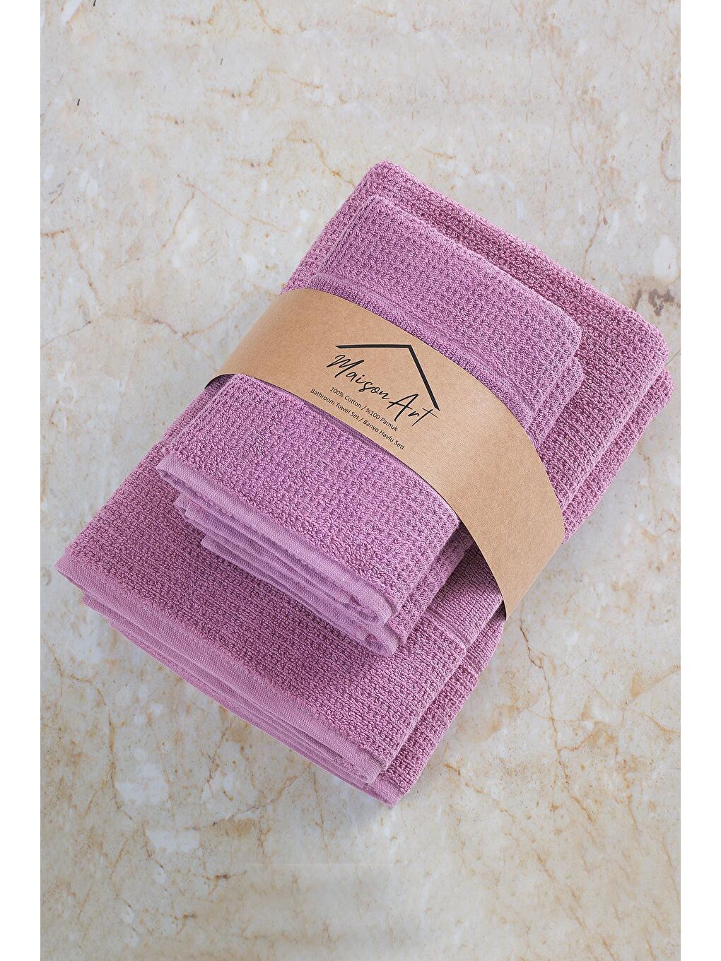 Lila Royality | 50x90 - 70x140 Cm 4'Lü  Banyo Havlu Seti, %100 Pamuklu Havlu Takımı-1