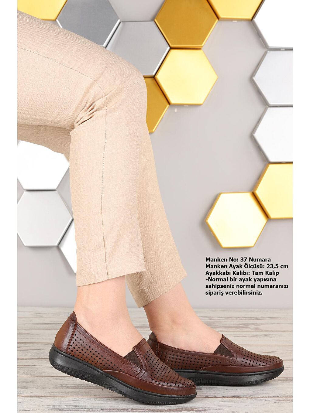 Kahverengi Rahat Konfor Özel Topuk Jeli Anne Günlük Ayakkabı Y14-1-2