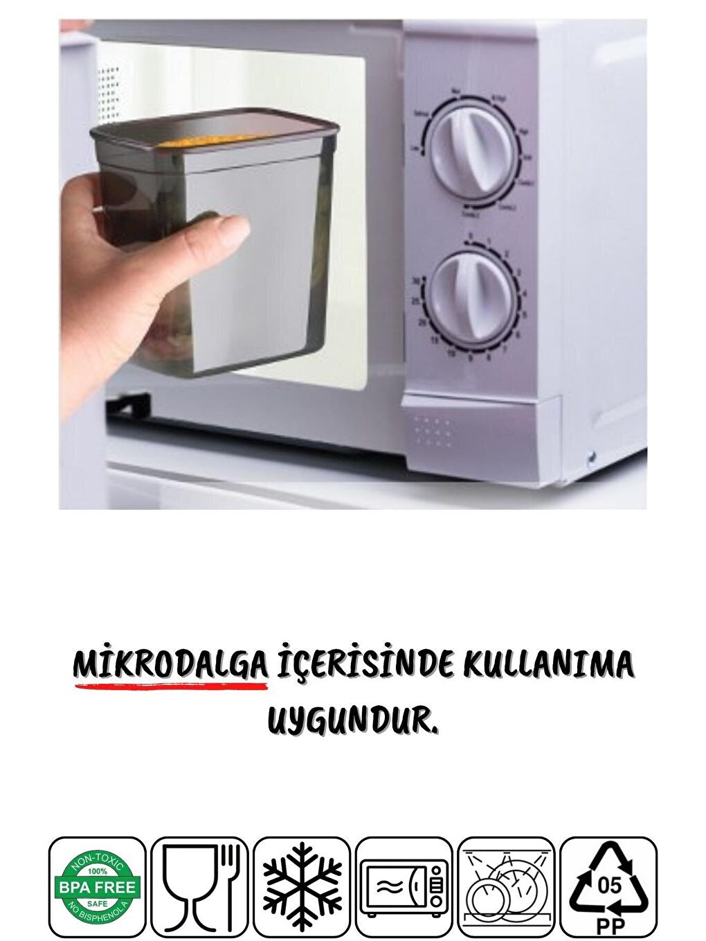 Nandy Home Karışık Ekonomik 6 Adet Jumbo Boy Dikdörtgen Saklama Kabı 2000 Ml Antrasit - 1