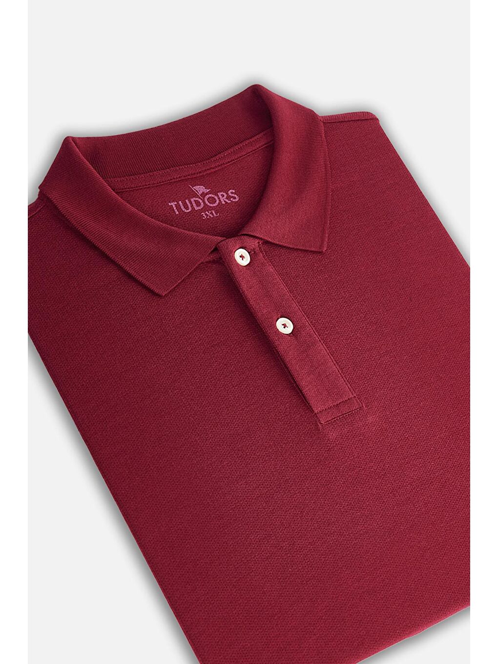 Erkek Büyük Beden Desenli Bordo Polo Yaka Tişört-1