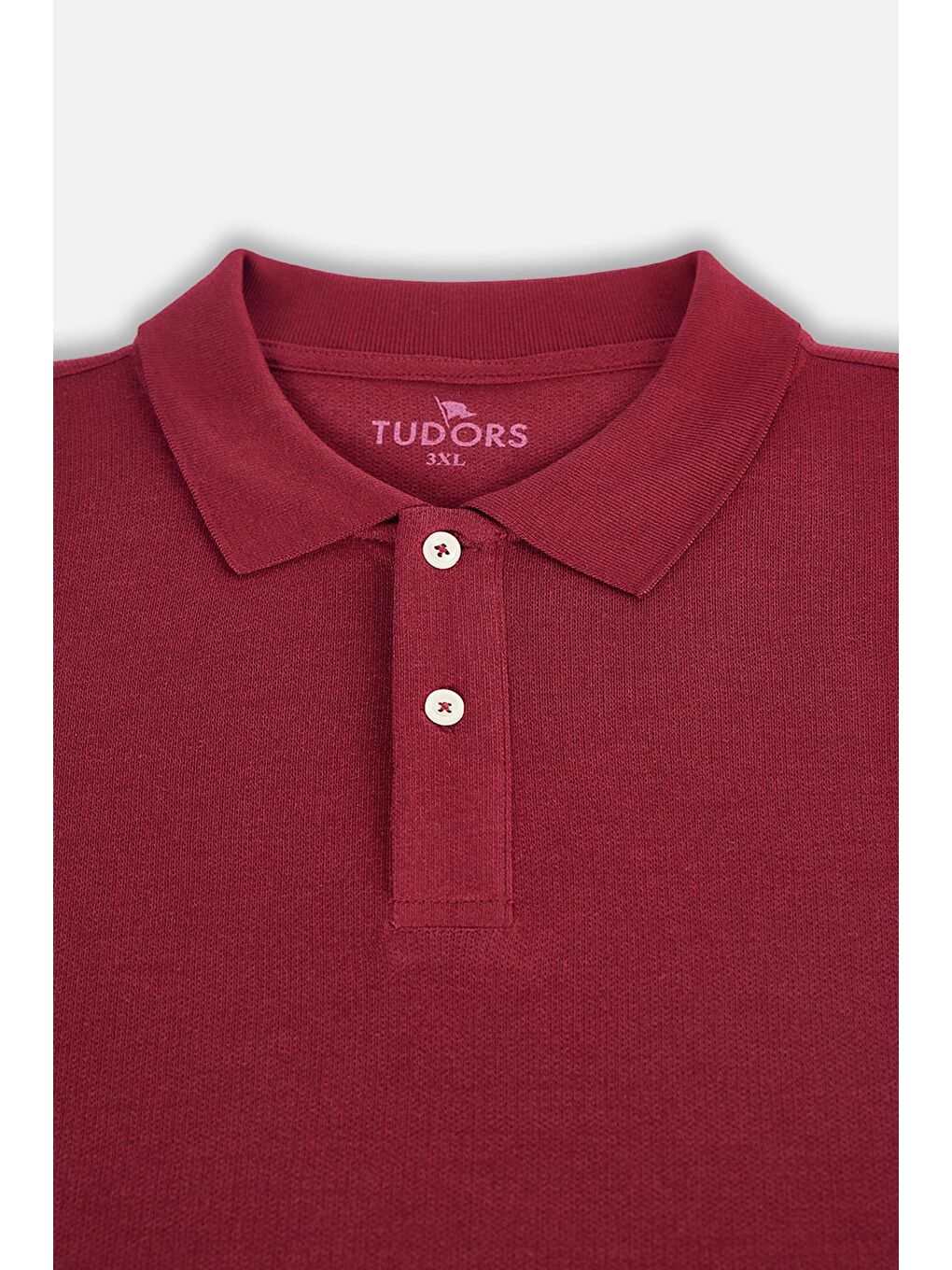 Erkek Büyük Beden Desenli Bordo Polo Yaka Tişört-3
