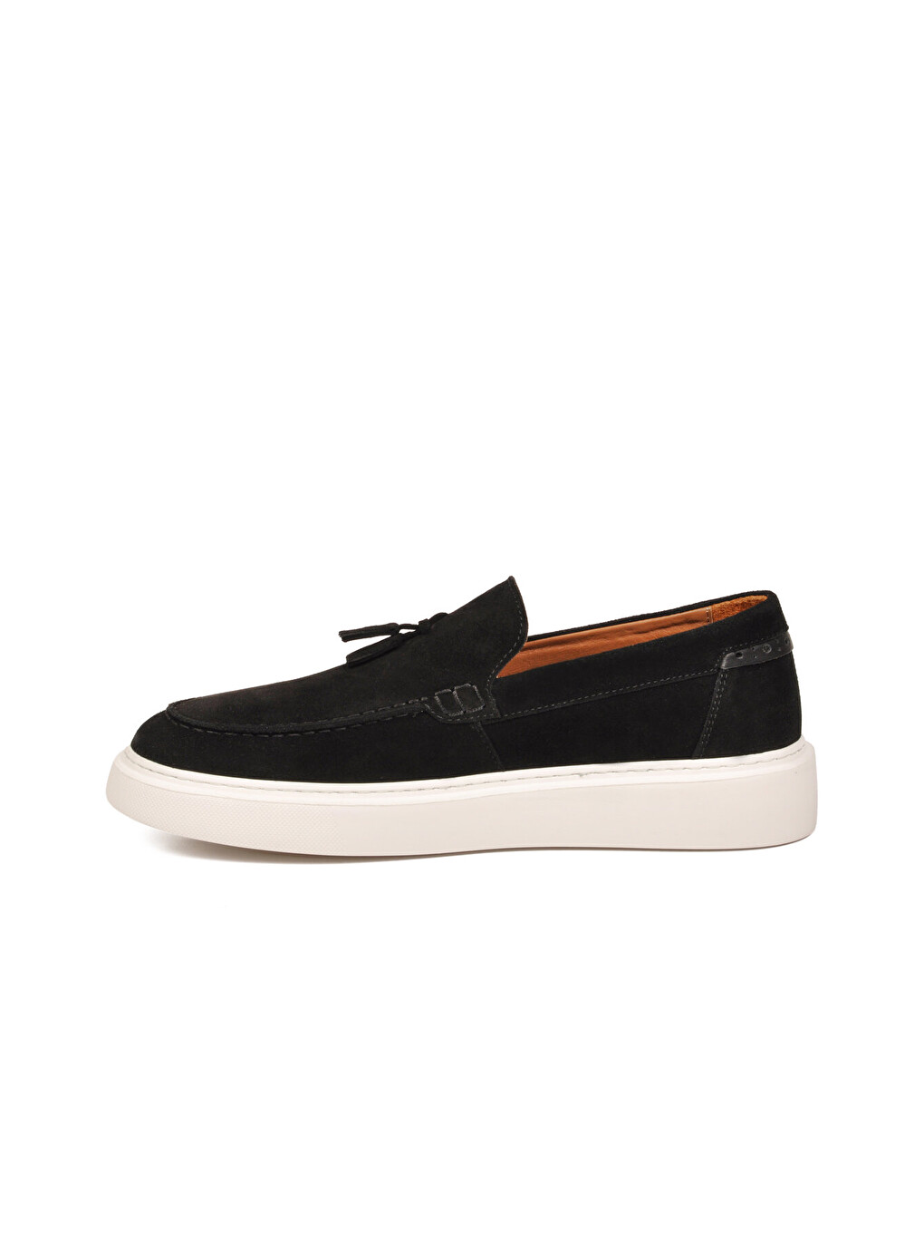 Erkek Siyah Süet Rahat Tabanlı Hakiki Deri Smart Casual Ayakkabı Loafer 6795 M-1