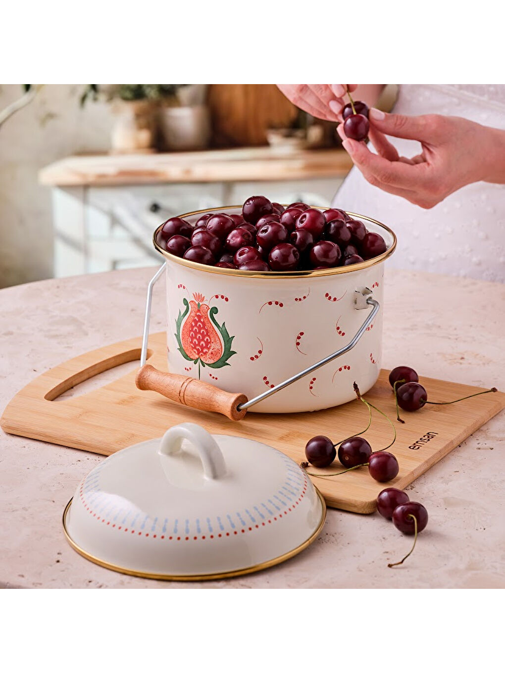 Beyaz Nar Emaye Bakraç-9