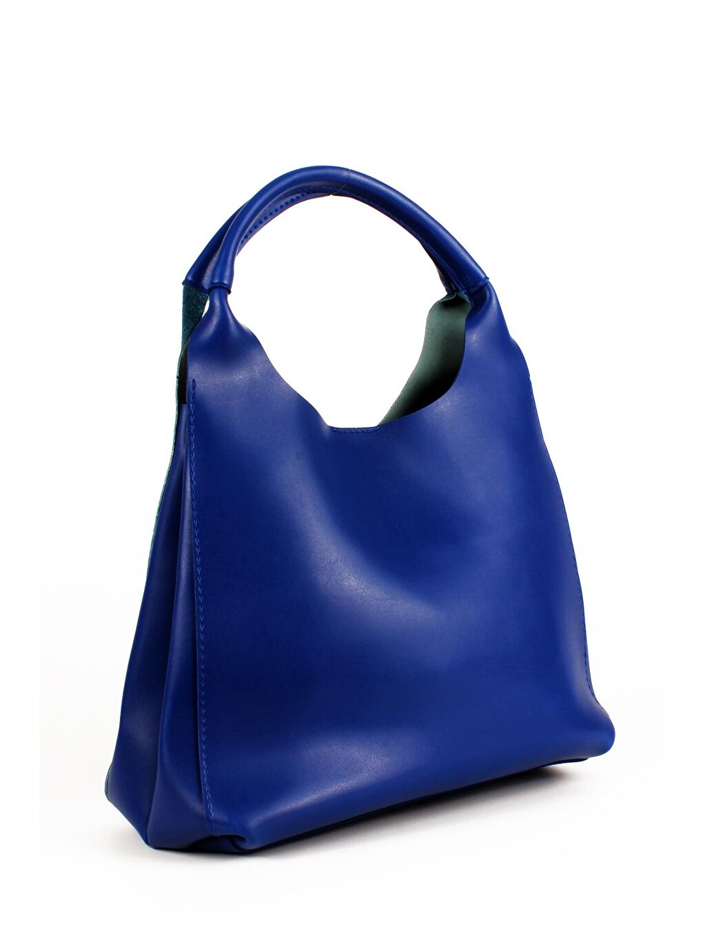 Mavi Kadın Garnilli Yarma Suni Deri Süet Yavrulu El ve Omuz Çantası (1750)-4