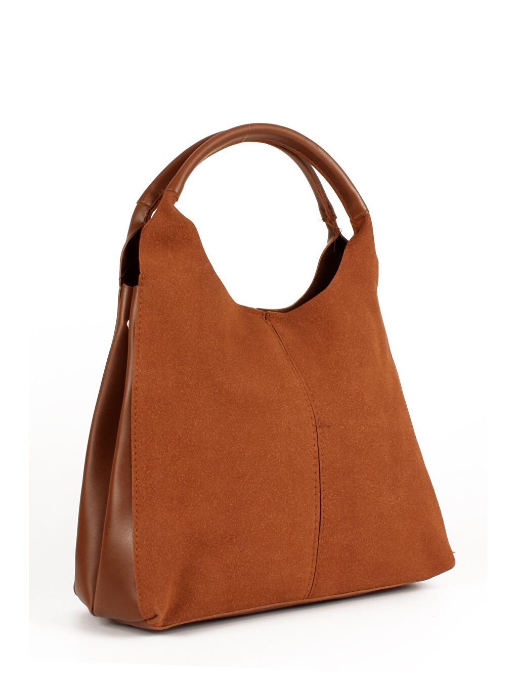 Kahverengi Kadın Garnilli Yarma Suni Deri Süet Yavrulu El ve Omuz Çantası (1750)