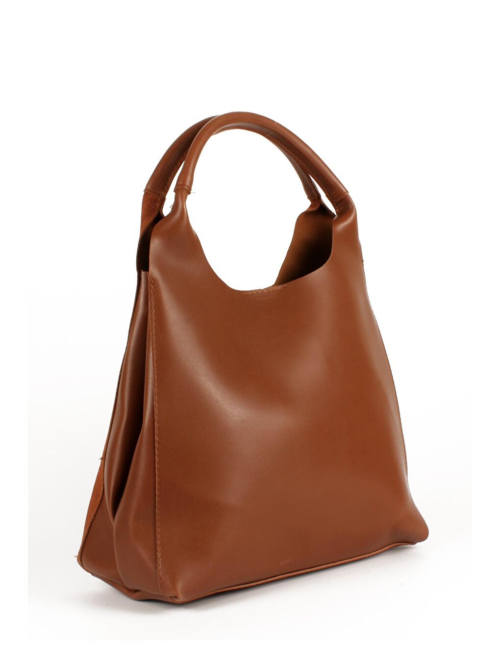 Kahverengi Kadın Garnilli Yarma Suni Deri Süet Yavrulu El ve Omuz Çantası (1750)-3