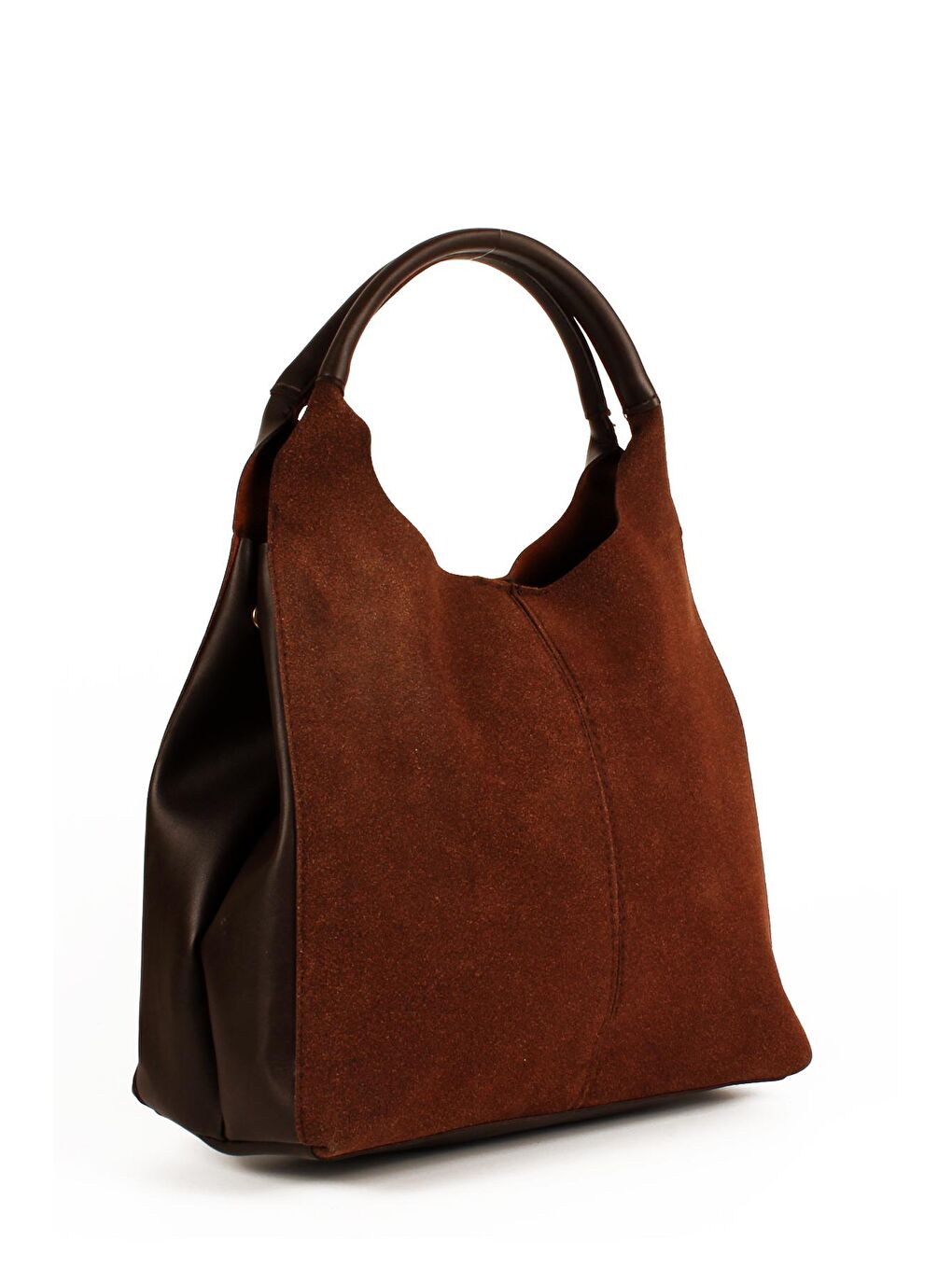 Kahverengi Kadın Garnilli Yarma Suni Deri Süet Yavrulu El ve Omuz Çantası (1750)-3