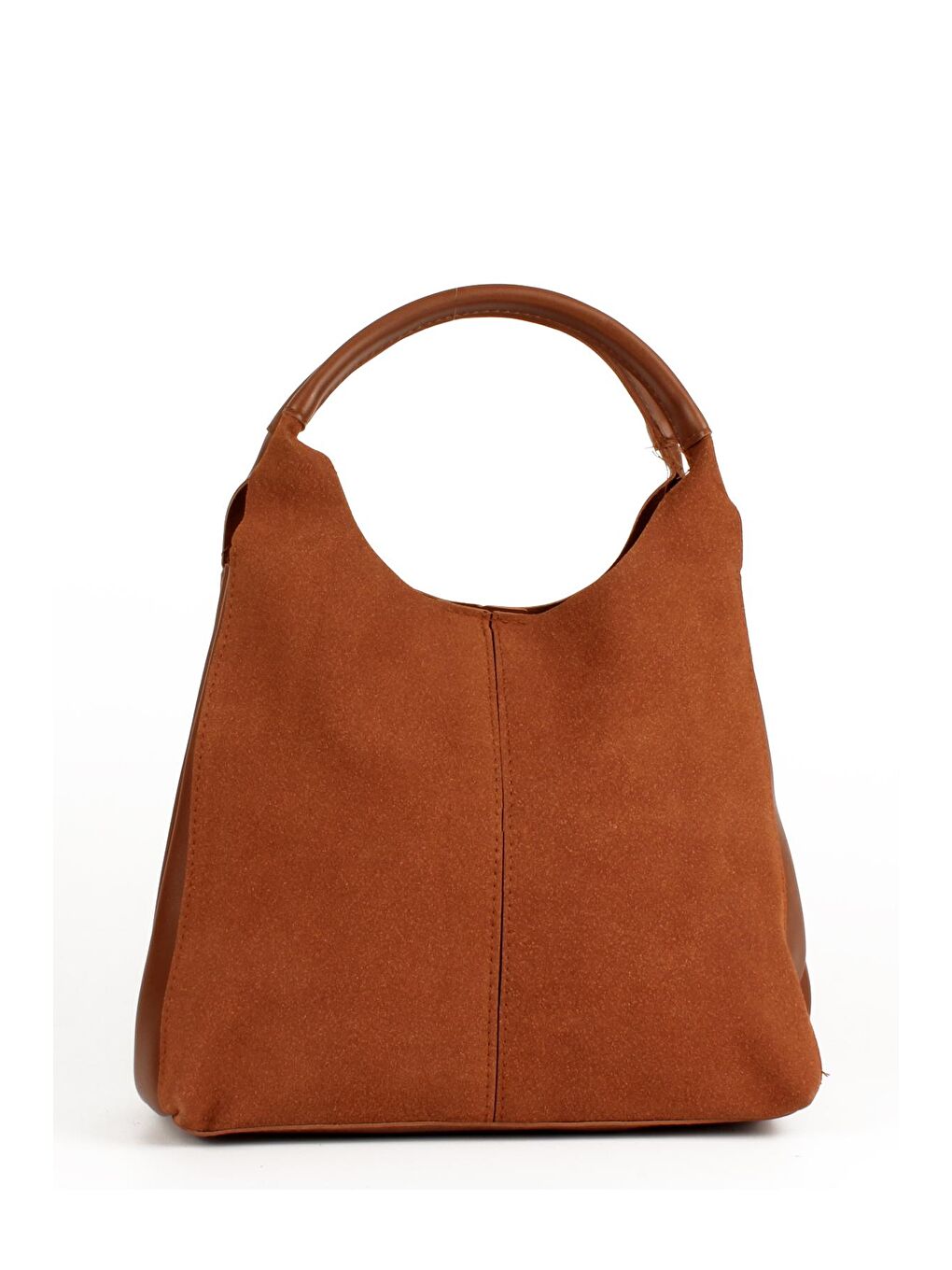 Kahverengi Kadın Garnilli Yarma Suni Deri Süet Yavrulu El ve Omuz Çantası (1750)-4