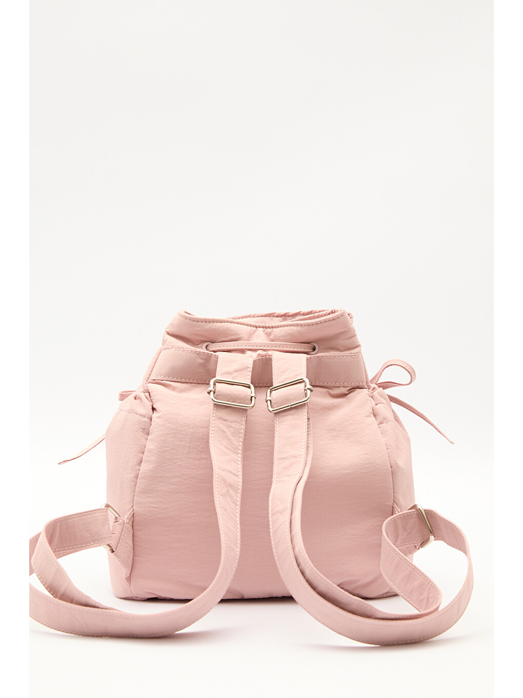 Büzgü Detaylı Sırt Çantası Pembe-5