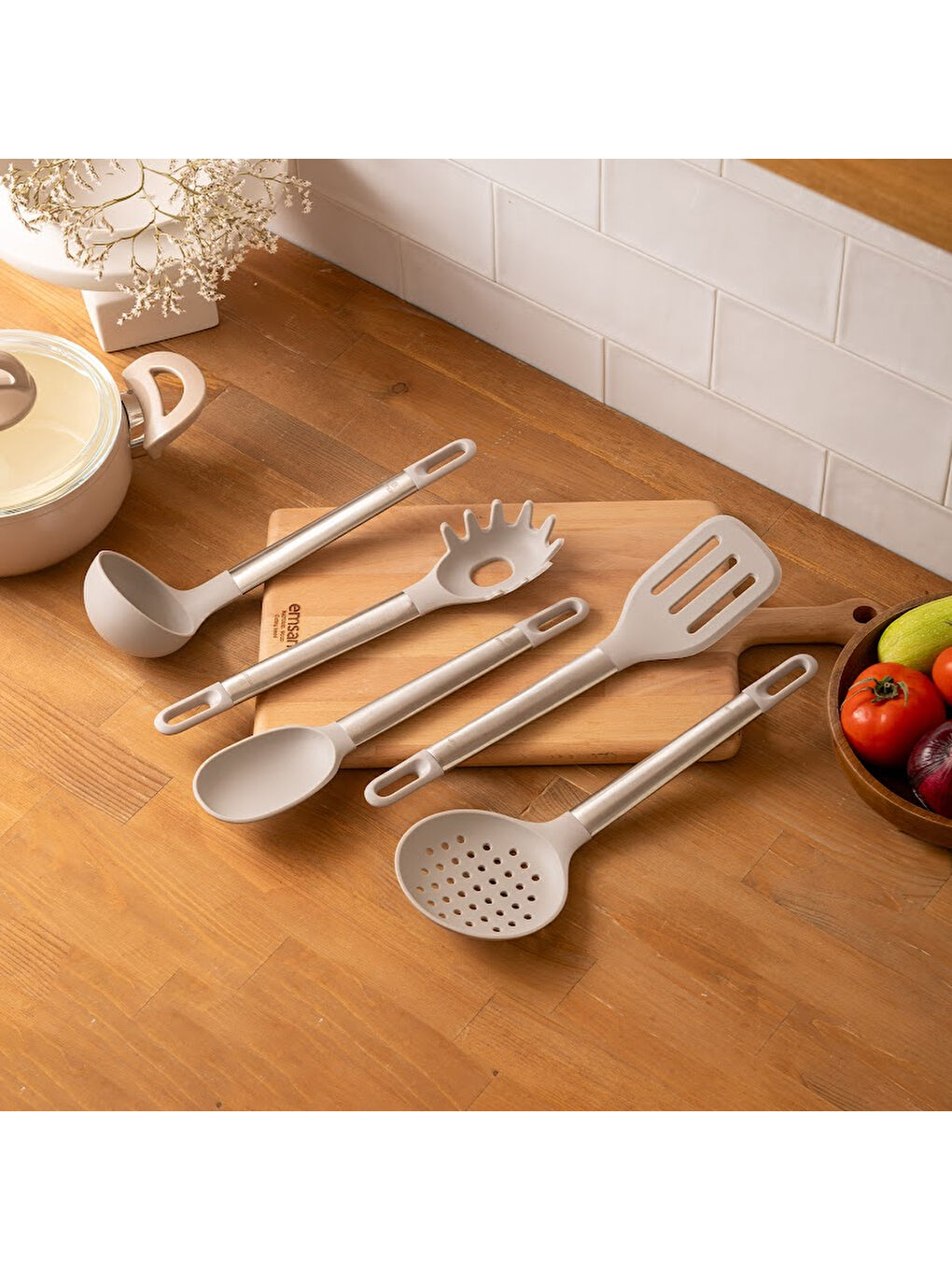 Gri Soft 5 Parça Servis Seti-6