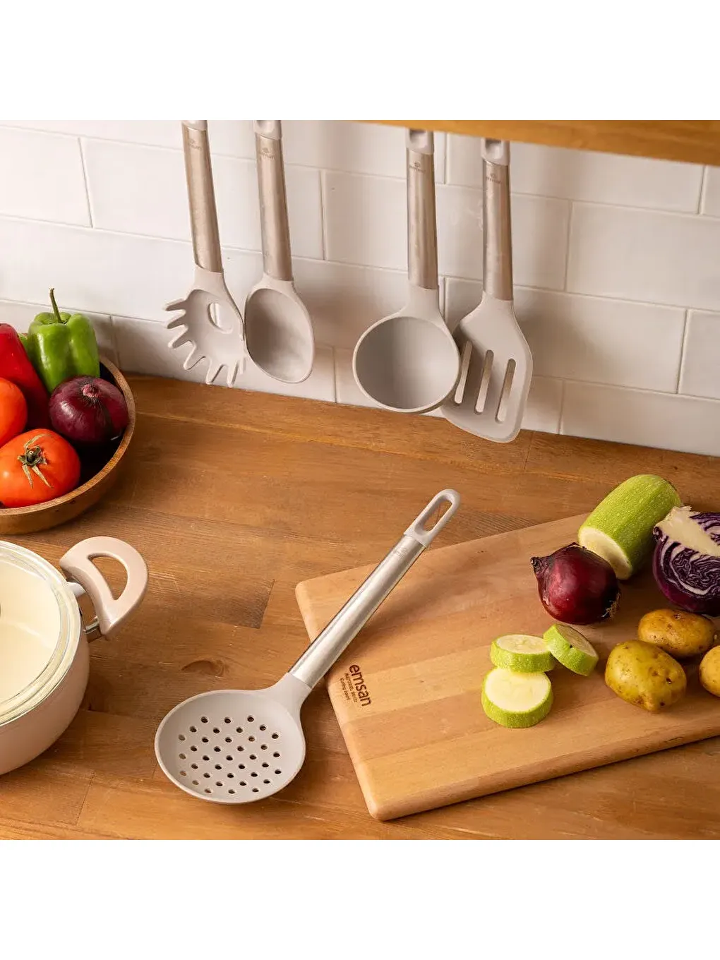 Gri Soft 5 Parça Servis Seti-8