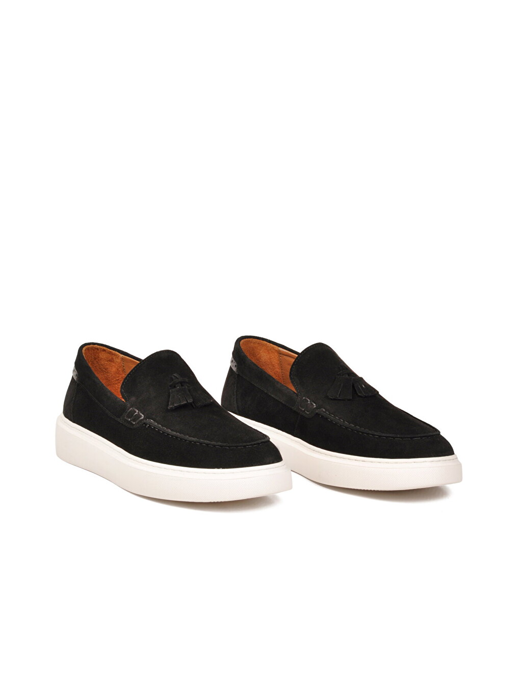 Erkek Siyah Süet Rahat Tabanlı Hakiki Deri Smart Casual Ayakkabı Loafer 6795 M-2