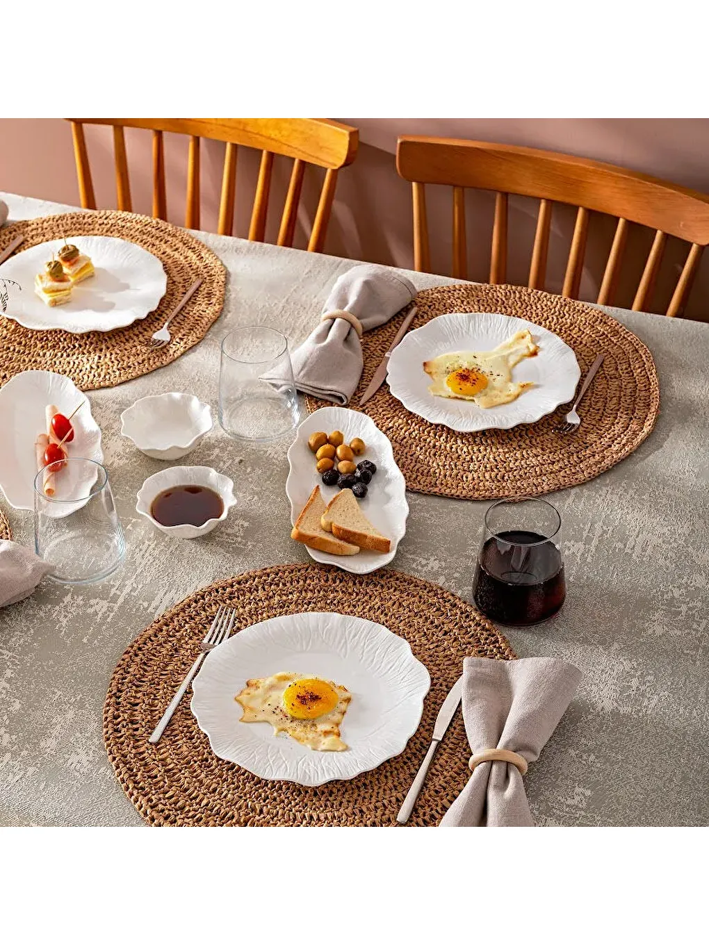 Beyaz Aren 14 Parça 6 Kişilik Kahvaltı Takımı-9