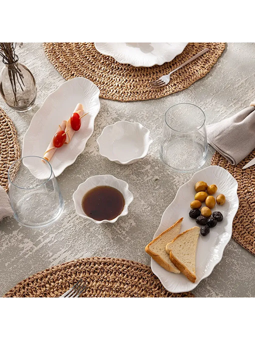 Beyaz Aren 14 Parça 6 Kişilik Kahvaltı Takımı-10