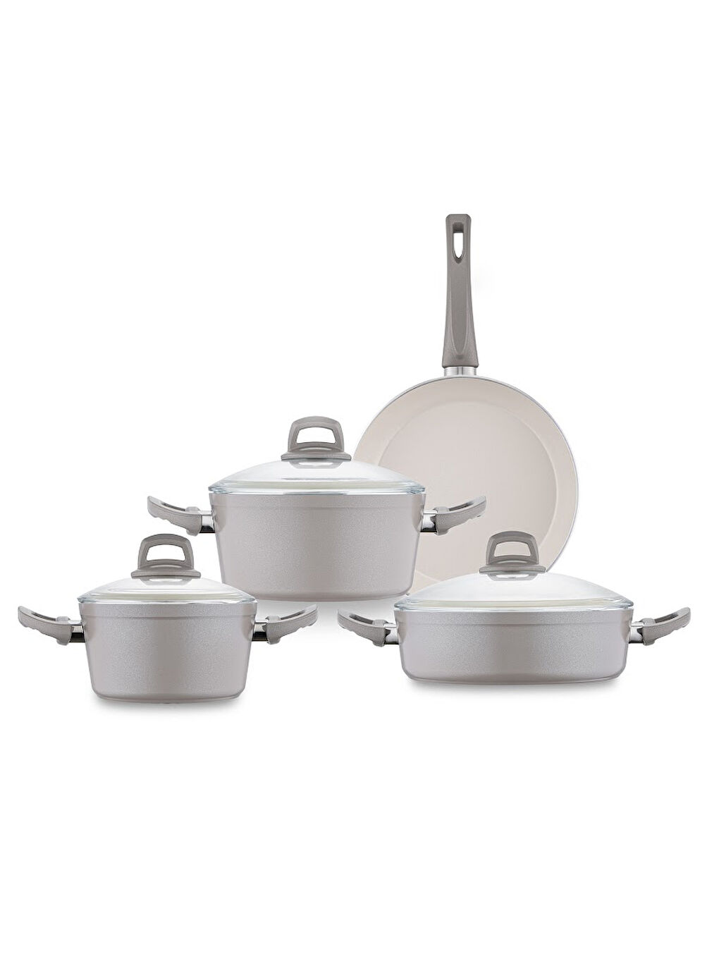 Crystal 7 Parça Tencere Seti Bej-9