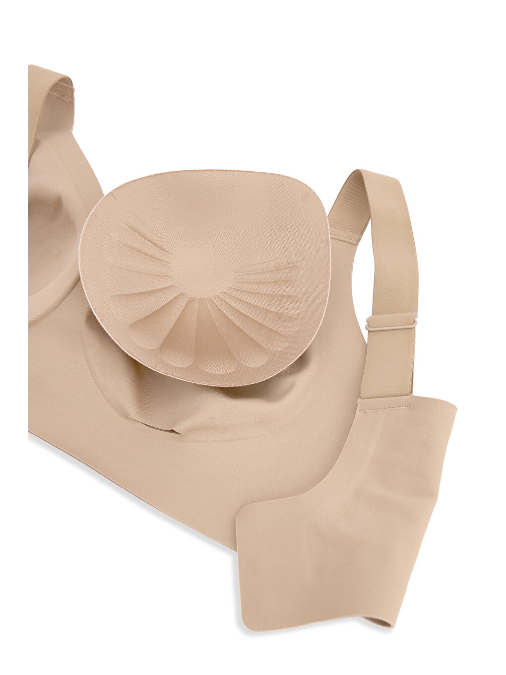 Bej Dikişsiz İz Yapmaz Balensiz Toparlayıcı Çıkarılabilir Pedli Geniş Askılı Konfor Sütyen-3