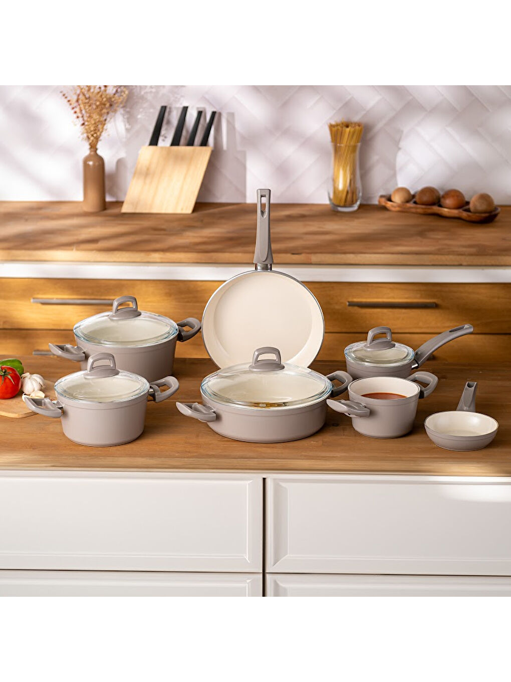 Crystal 11 Parça Tencere Seti Bej-7