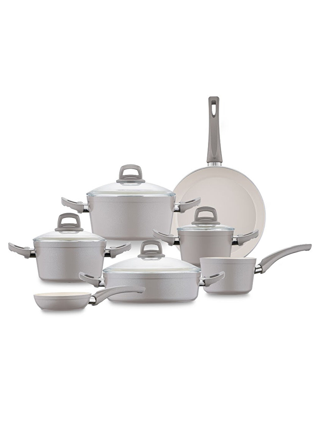 Crystal 11 Parça Tencere Seti Bej-10