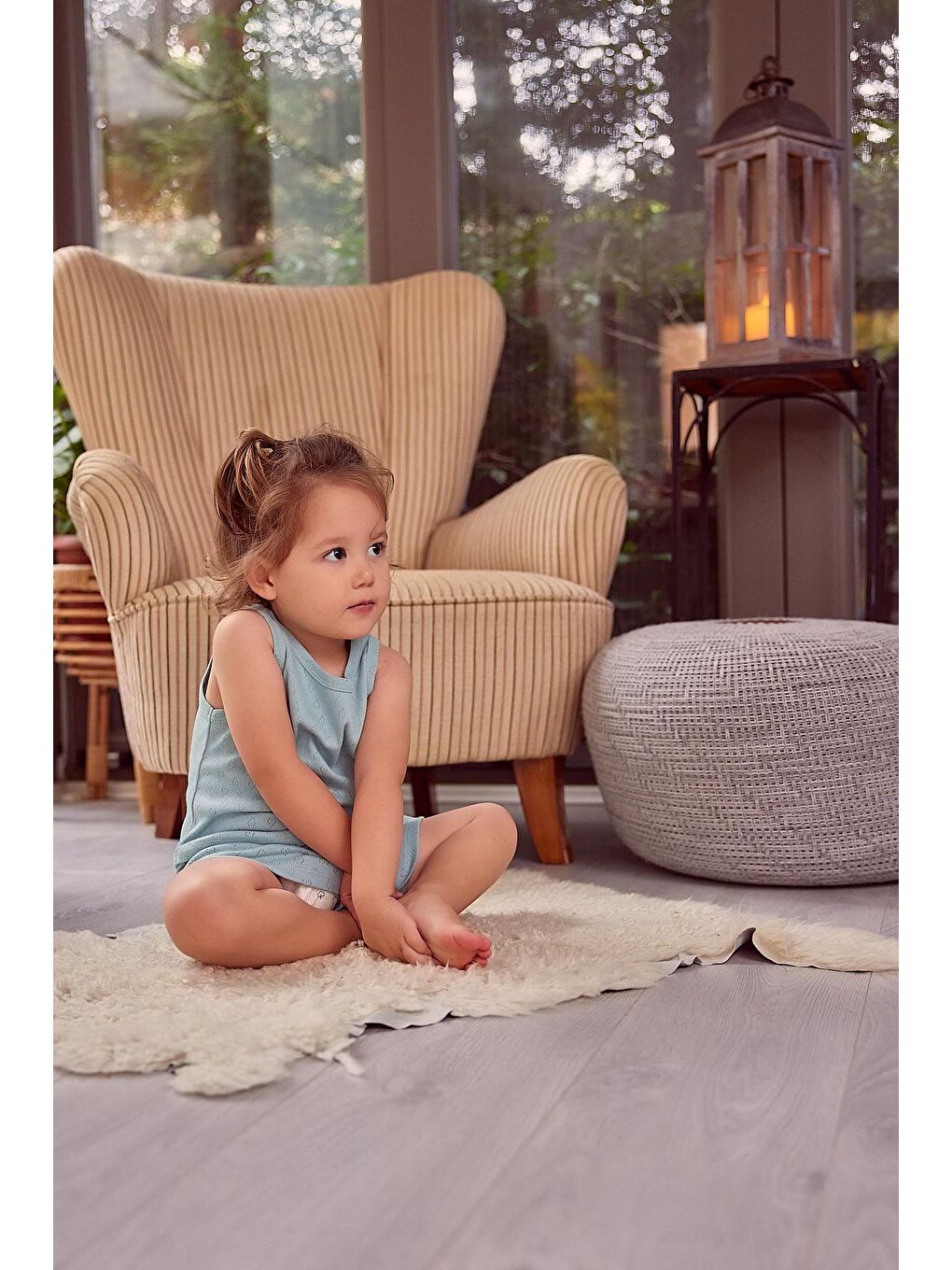 Yeşil Kız Çocuk Atlet Ve Şort Pijama Takımı-1