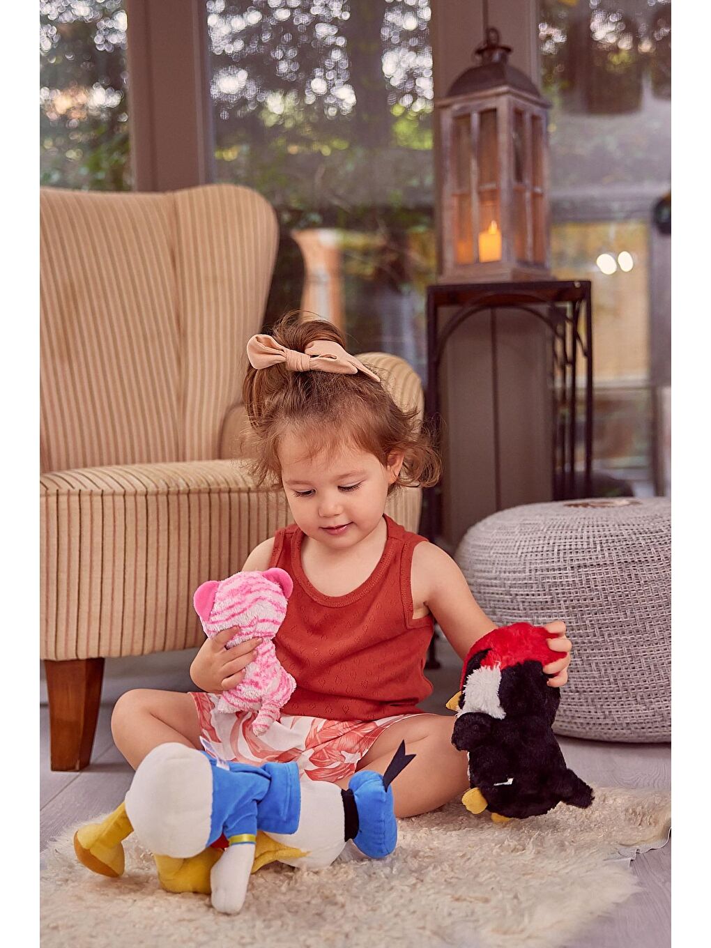 Kahverengi Kız Çocuk Atlet Ve Şort Pijama Takımı-1